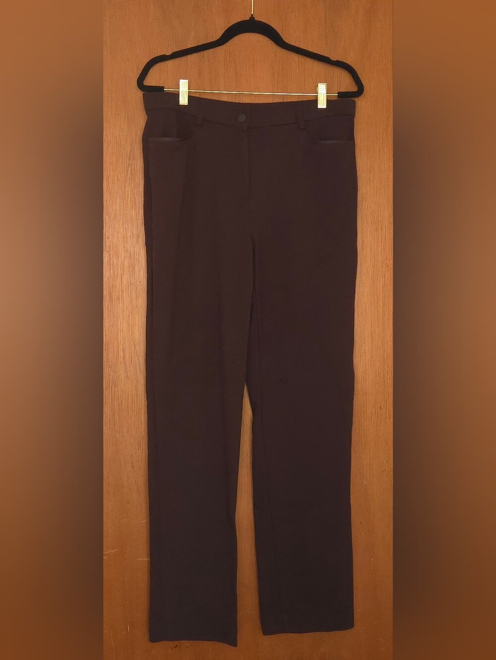 Women's Classic Straight-Leg Pants in Chocolate Brown